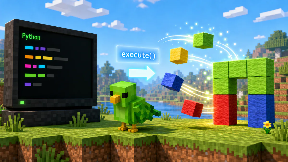 for文とwhile文を使ってMinecraftの海に橋をかける動画の準備中画像